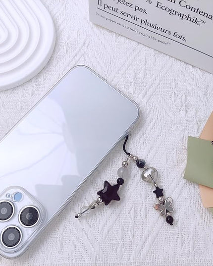 1-4PCS Cute Phone Charms Aesthetic Y2K Cell Phone Charms Strap Strawberry Butterfly Star PhoneCharm Y2K Accessories for Bag Keychain Airpods Camera Pendants Decor