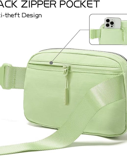 Belt Bag for Women Fanny Pack Crossbody Bags for Women Fashion Waist Packs with Adjustable Strap Gifts for Her Teen Girls (Light Green)