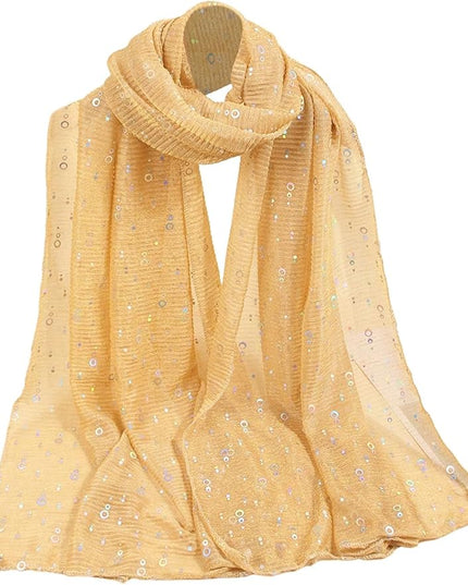 Floerns Women's Sequin Bandana Square Scarf Silk Scarves Mesh Shawl and Wrap for Evening Dresses