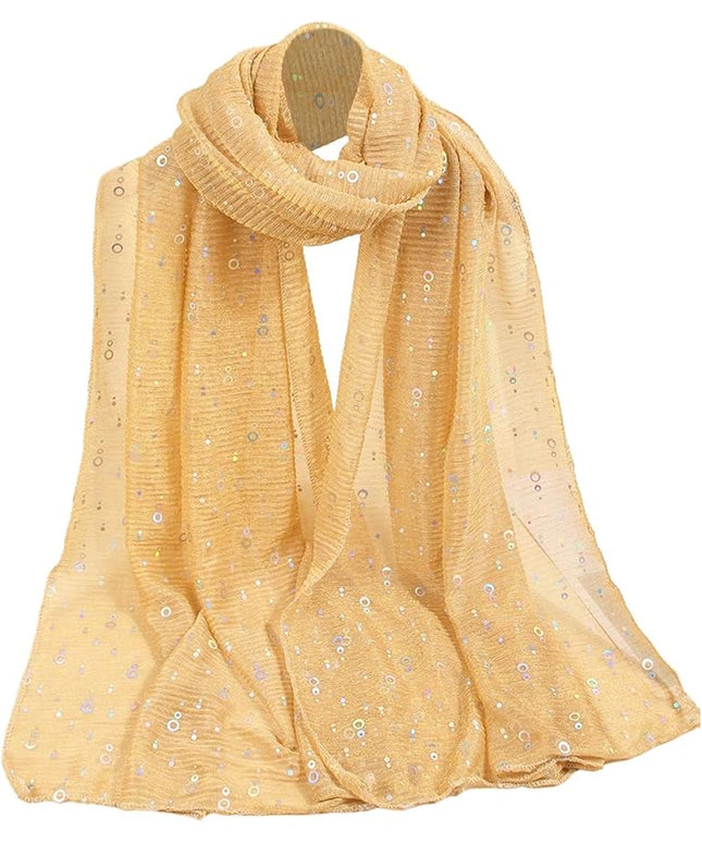 Floerns Women's Sequin Bandana Square Scarf Silk Scarves Mesh Shawl and Wrap for Evening Dresses