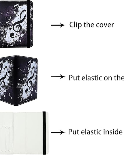 Music Note Passport Holder for Women and Men PU Leather Passport Cover for Travel