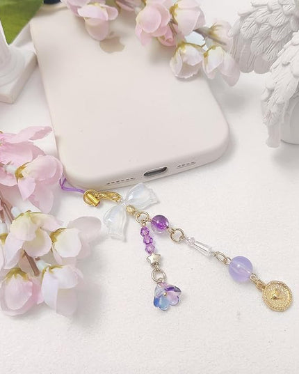 1-4PCS Cute Phone Charms Aesthetic Y2K Cell Phone Charms Strap Pink Strawberry Butterfly Star PhoneCharm Y2K Accessories for Bag Keychain Airpods Camera Pendants Decor