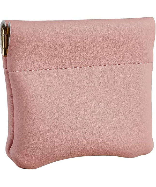ZYLOXAR Squeeze Coin Purse Genuine Leather Wallet Compact Change Holder Travel Pouch for Women Gift Box (Pink)