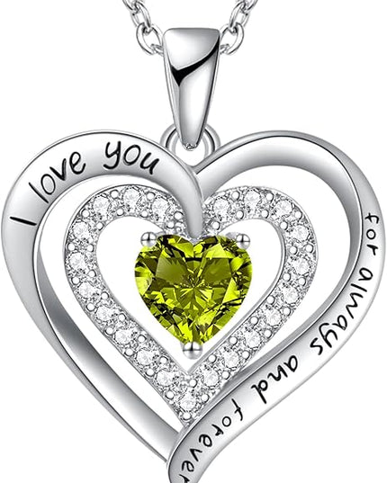 REDBEE Necklaces for Women Birthstone Heart Necklace Jewelry for Wife Girlfriend Woman Necklace
