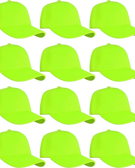 Falari Wholesale Bulk Lot 12-Pack Baseball Cap Adjustable Size Plain Blank Solid Color