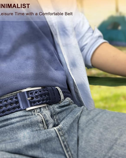 BULLIANT Mens Belts,Leather Woven Braided Belts for Gift Men Casual Jeans Golf