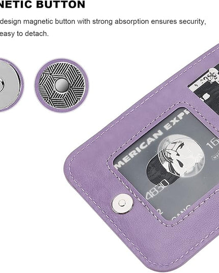 KIHUWEY Compatible with iPhone 13 Pro Max Case Wallet with Credit Card Holder, Premium Leather Magnetic Clasp Kickstand Heavy Duty Protective Cover for iPhone 13 Pro Max 6.7 Inch(Purple)