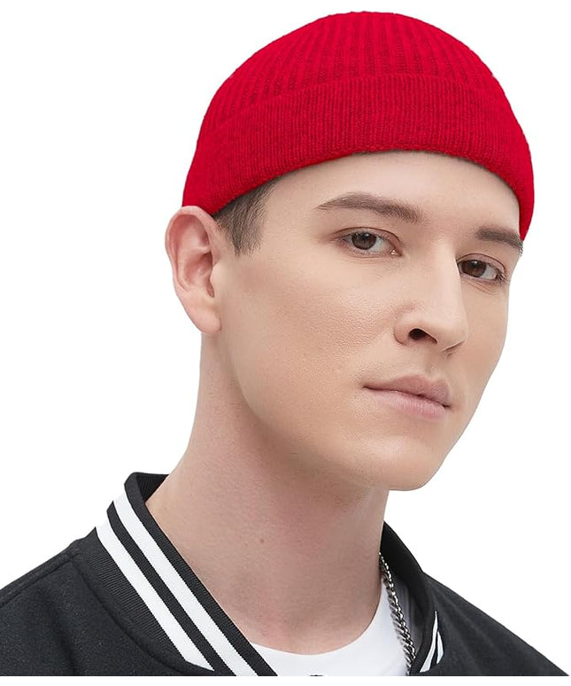 Fisherman Beanie Hats for Men Women,Wool Knit Trawler Skull Cap,Watch Cap,Spring Fall Winter Warm Short Hats