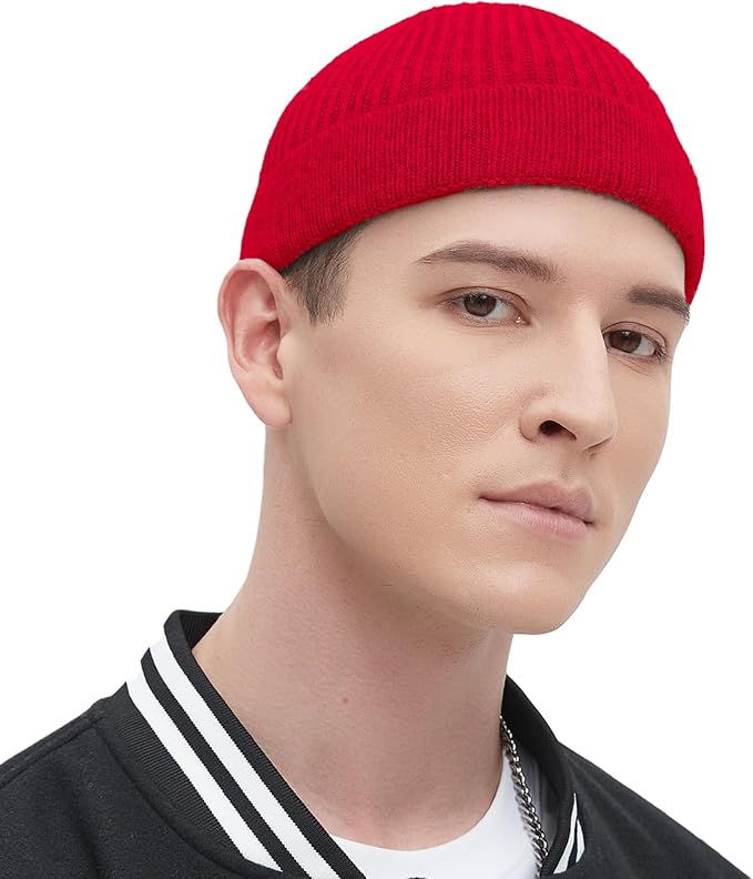 Fisherman Beanie Hats for Men Women,Wool Knit Trawler Skull Cap,Watch Cap,Spring Fall Winter Warm Short Hats
