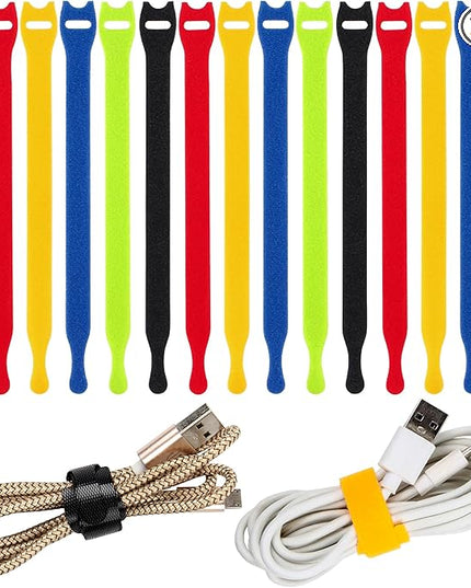 OneLeaf 120PCS Cord Organizer 6in Cable Ties Reusable with Hook and Loop, Colorful Fastening Cord Ties Wire Management for Home, Office, Data Centers, and Electronics, 5 colors