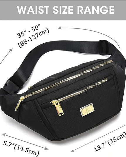 DAITET Crossbody Fanny Pack for Men&Women,Large Waist Bag & Hip Bum Bag with Adjustable Strap for Outdoors Workout Traveling Casual Running Hiking Cycling