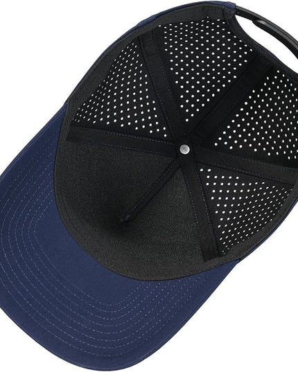 BOTVELA Men Adjustable Snapback Baseball Cap Vented Performance Laser Cut Mesh Hat