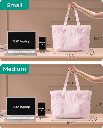 BAGSMART Tote Bag for Women, Tote Bag with Zipper Work Tote with Compartments Nurse Shoulder Hanbag for Travel, Gym