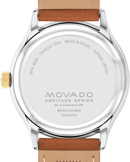 Movado Heritage Series Calendoplan Men's Watch - Swiss Quartz Movement, Leather Strap - 3 ATM Water Resistance - Classic, Luxury Fashion Timepiece for Him - 40mm