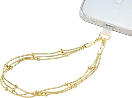 Phone Charms Strap Wrist Chain Bracelet Phone Strap Detachable Anti Theft Anti-Fall Safety Hands-Free(2xPads) Fit Apple&Most Smartphones