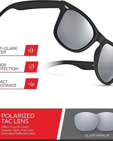 Retro Rewind Polarized Sunglasses for Men and Women - UV Protection Classic Sun Glasses