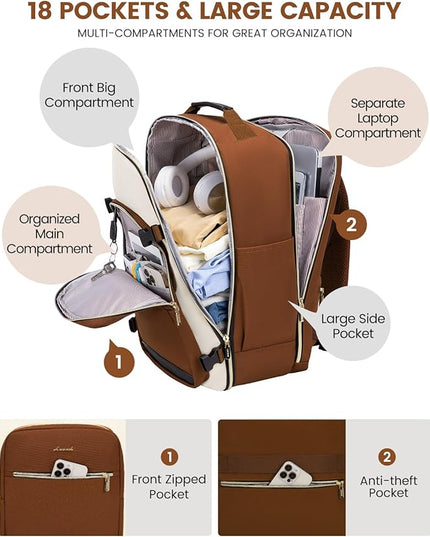 LOVEVOOK 40L Travel Backpack for Women & Men, Airline Approved Carry On Luggage with 3 Packing Cubes, TSA Overnight Bags, Waterproof Personal Item Bag, Weekender Essentials Backpacks fits 17" Laptop