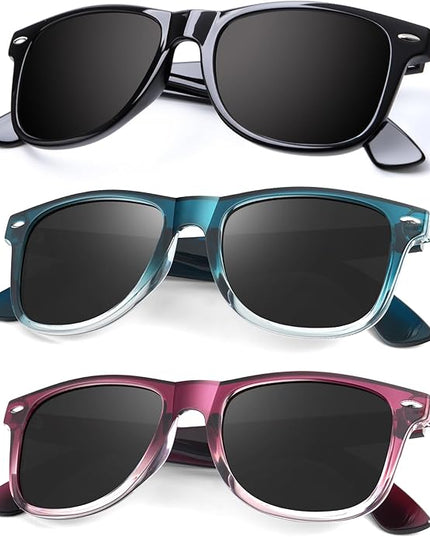 KALIYADI Polarized Sunglasses for Men and Women Matte Finish Sun glasses Color Mirror Lens UV Blocking (3 Pack)
