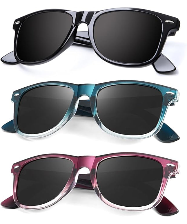KALIYADI Polarized Sunglasses for Men and Women Matte Finish Sun glasses Color Mirror Lens UV Blocking (3 Pack)