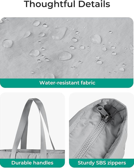 BAGSMART Tote Bag for Women, Tote Bag with Zipper Work Tote with Compartments Nurse Shoulder Hanbag for Travel, Gym
