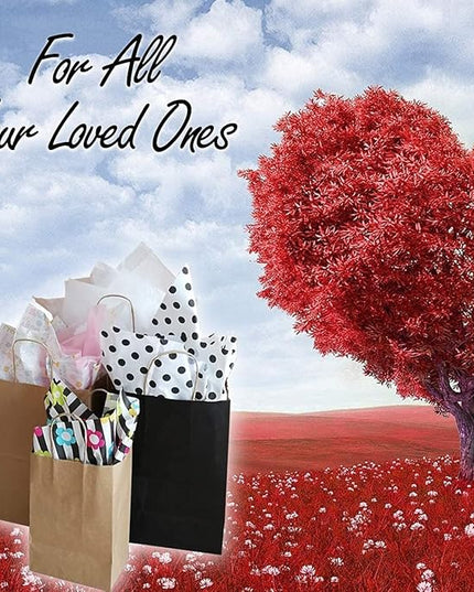 Qutuus Brown Paper Bags with Handles - Assorted Sizes, 120 Pcs - Large, Medium & Small Kraft Bags for Business, Shopping & Retail Use