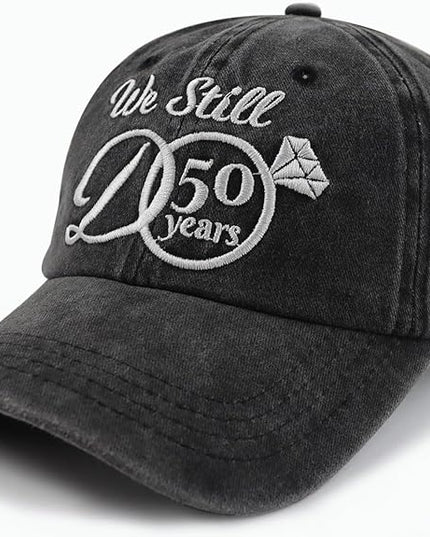 Kpainath We Still Do 50 Years Hat, Adjustable Washed Cotton Embroidered 50th Wedding Baseball Cap