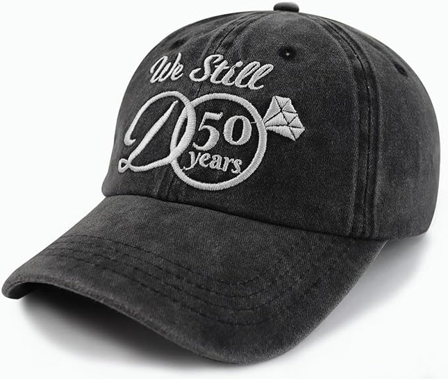 Kpainath We Still Do 50 Years Hat, Adjustable Washed Cotton Embroidered 50th Wedding Baseball Cap