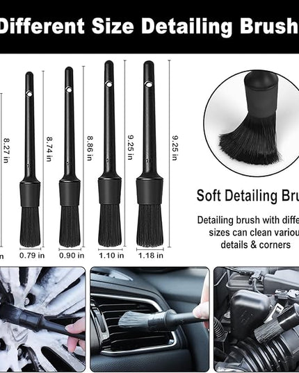 12Pcs Wheel Brush Kit for Cleaning Wheel and Tire, Wheel and Rim Brush, Car Detailing Brushes, Tire Brush, Bendable & Durable Car Wheel Rim Cleaner Brush Set,Car Detailing Cleaning Brush Supplies Kit