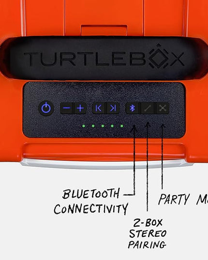 Turtlebox Original Gen 3: Portable Outdoor Bluetooth Speaker – Ultra-Loud (120dB), Waterproof (IP67), Rugged, Impact-Resistant, 3-Day Battery | Party Mode: Unlimited Pairing, Orange/Electric Blue