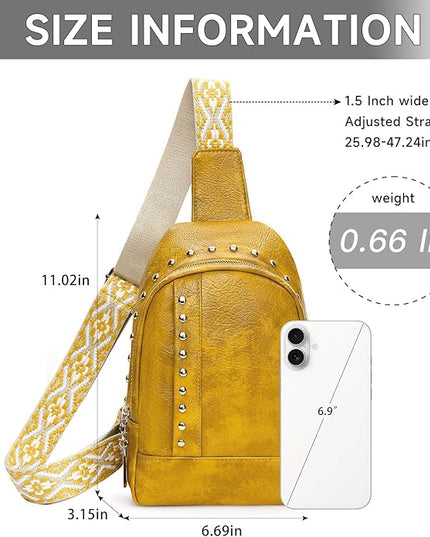 FALAN MULE Crossbody Bags for Women Trendy Leather Sling Chest Bag Fanny Packs for Women