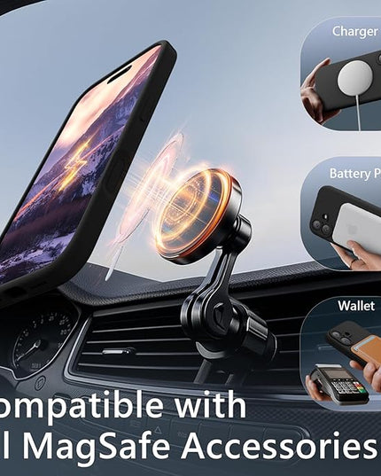FireNova Magnetic for iPhone 17 Case, Compatible with MagSafe, [Integrated Silicone Camera Control Button] [Camera Protection] Anti-Scratch Microfiber Lining Phone Case, 6.3", Black
