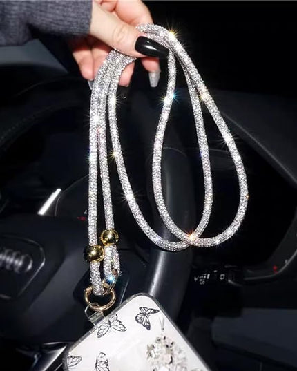 Crystal Phone Lanyard for Women Sparkling Crossbody Phone Strap with Full Rhinestone Bling Anti-Theft Phone Strap