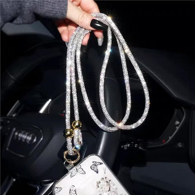 Crystal Phone Lanyard for Women Sparkling Crossbody Phone Strap with Full Rhinestone Bling Anti-Theft Phone Strap