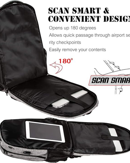 Five Star Travel Laptop Backpack, Anti Theft Laptop Bag with USB Charging Cable & Headphone Interface, Business Backpack for Men Women,College Computer Bag