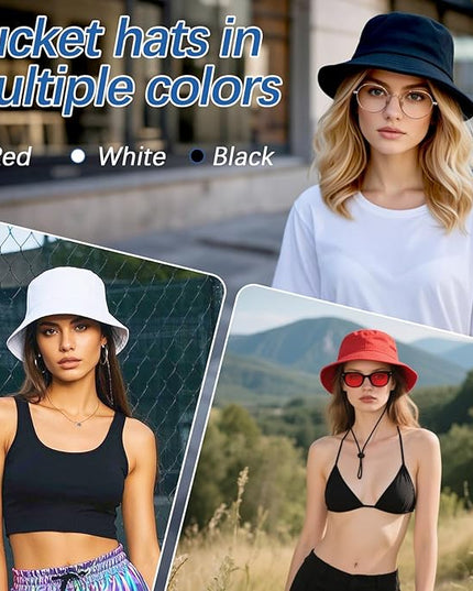 DASSNANE Sublimated Bucket Hats Bulk Solid Color DIY Blank Hat Bucket Hats for Men, Women and Adults