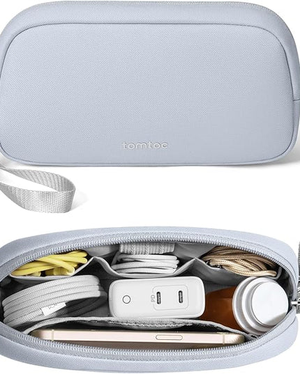 tomtoc Electronics Organizer Travel Case Performance, Water Resistant Bag Cable Tech Pouch Accessories, Carry Storage for Cord, Phone, Cables, Airpods, USB Flash Drive, Daily Items