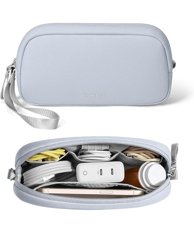 tomtoc Electronics Organizer Travel Case Performance, Water Resistant Bag Cable Tech Pouch Accessories, Carry Storage for Cord, Phone, Cables, Airpods, USB Flash Drive, Daily Items