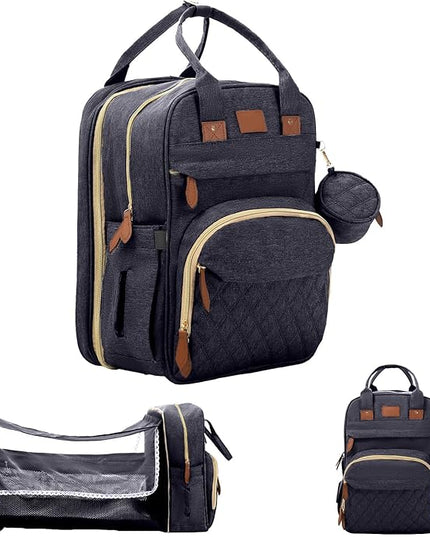 BosiBozi Baby Diaper Bag Backpack, Waterproof & Multi-Functional Baby Bag for Moms Dads, Travel Diaper Bag with Insulated Pockets & Pacifier Case