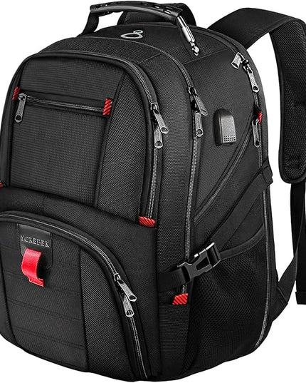 YOREPEK Large Backpack for Men, Extra Large Laptop Backpacks for Men Women, Water Resistant Travel Backpack Airline Approved Business Work Bag with USB Charging Port Fits 17 Inch Computer, Black