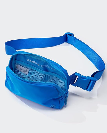 Pander Two Way Zipper Fanny Pack Nylon Everywhere Belt Bag for Women, Water Repellent Waist Packs, Crossbody Bags with Adjustable Strap (Capri Blue).