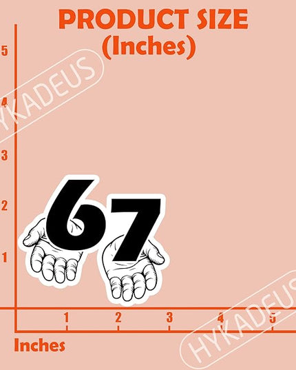 (3Pcs) Funny Six Seven 67 Meme Stickers Gen Alpha Slang 6 7 Hands Vinyl Decals Waterproof Sticker for Water Bottle, Laptop, Tumbler, Phone Case, Scrapbooking, 3" x 2.5"