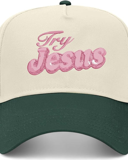 Try Jesus Hat | Premium Vintage Trucker Hat with Adjustable Snapback for Men and Women