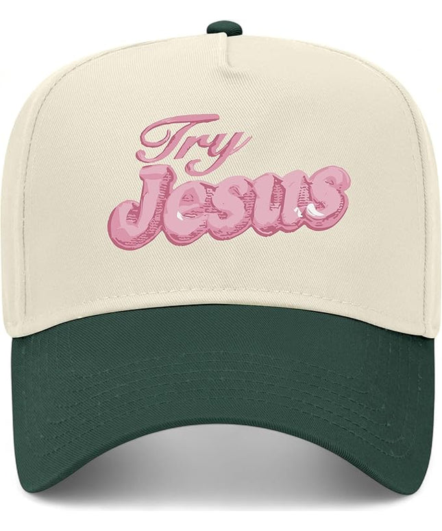 Try Jesus Hat | Premium Vintage Trucker Hat with Adjustable Snapback for Men and Women