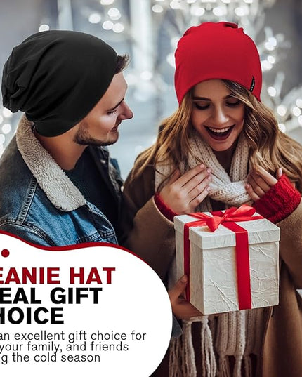 Slouchy Beanie for Women Men Soft Cotton Chemo Hats Double-Layer Warm Beanie Cap for Daily Wear & Transitional Seasons