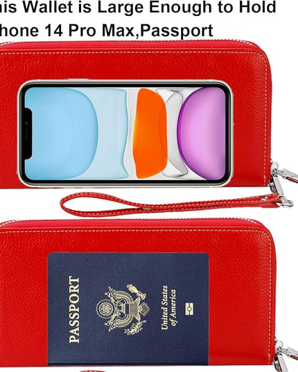 Lavemi Small Compact Women Wallet RFID Blocking Genuine Leather Bifold Purse with ID Windows