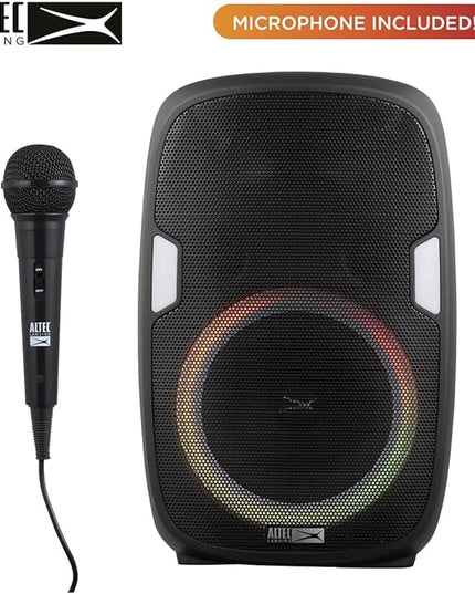 Altec Lansing SoundRover 75 Wireless Speaker 75W Bluetooth Speaker with a Long Lasting 10 Hour Battery, 50 Foot Range, Multi LED Party Modes, True Wireless Pairing, Bonus Microphone