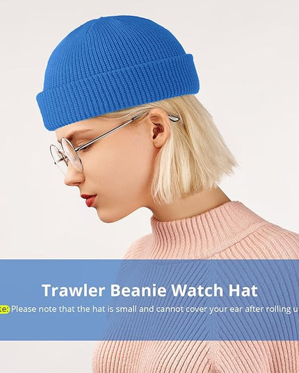 SATINIOR Trawler Beanie Watch Hat Roll-up Edge Skullcap Fisherman Beanie for Women Men