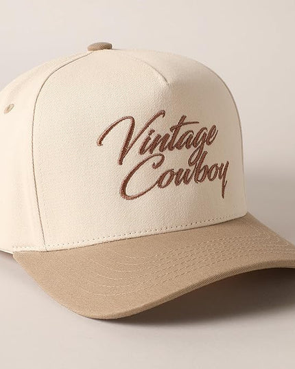 MIRMARU Two-Tone Vintage Canvas Trucker Hats for Men & Women, Adjustable Size Baseball Caps with Trendy Embroidered Design