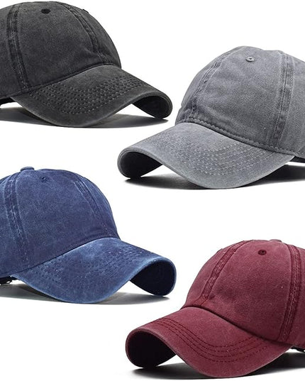 4 Pieces Toddler Baseball Hat Kid Baseball Cap Washed Cotton Adjustable Caps Hats for Boys Girls