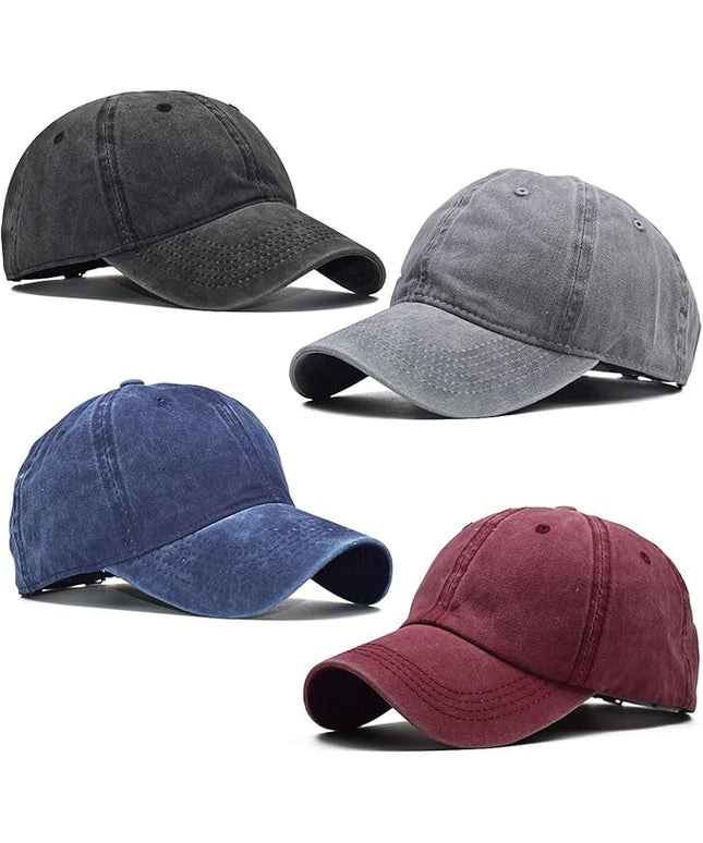 4 Pieces Toddler Baseball Hat Kid Baseball Cap Washed Cotton Adjustable Caps Hats for Boys Girls